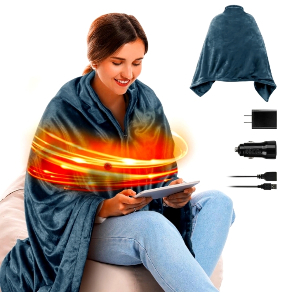 Usb Heated Blanket, Portable Heated Blanket Battery Powered, Wearable